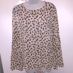 Ann Taylor Loft Ruffle Bell Sleeve Blouse